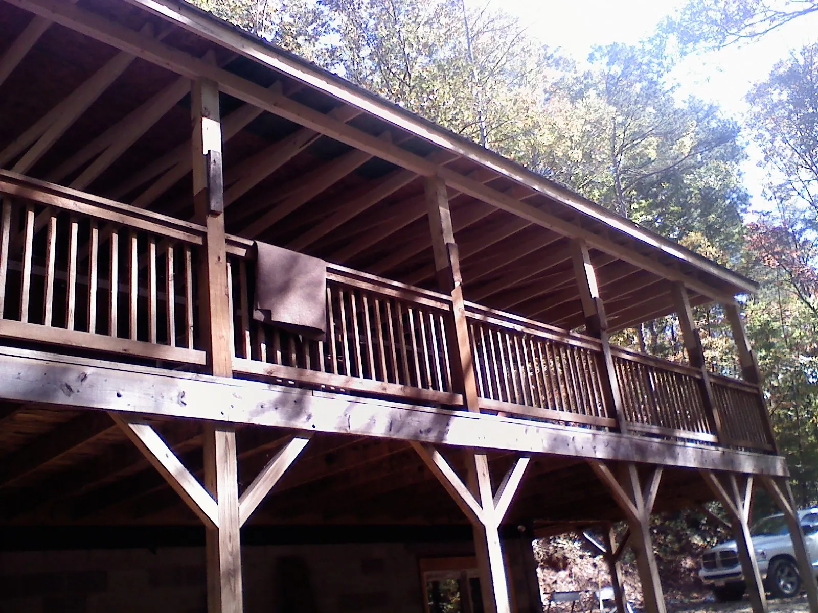 Timber framing under a new elevated porch and deck — Roof Leak Repair in Maria Stein by Roofing Brothers